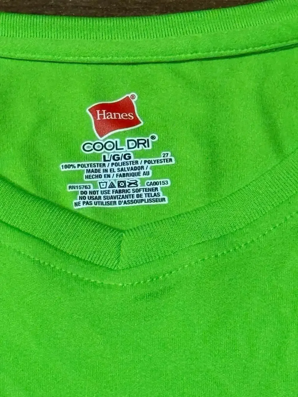 Hanes Cool Dri Performance Short Sleeve V-Neck T-Shirt Neon Green